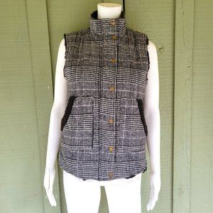 NWT MIAMI Black Plaid Flannel Fleece Lined Vest S